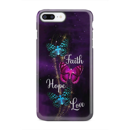 Faith Hope Love Butterfly With Cross Christian Phone Case - Bible Verse Phone Cases Samsung