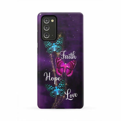 Faith Hope Love Butterfly With Cross Christian Phone Case - Bible Verse Phone Cases Samsung