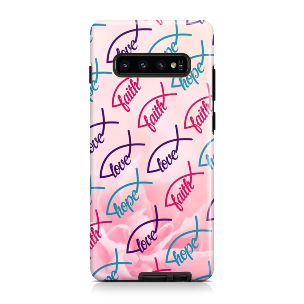Faith Hope Love Christian Fish Symbol Phone Case - Scripture Phone Cases - Iphone Cases Christian