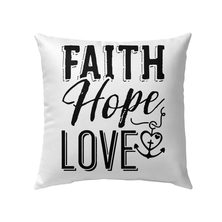 Faith Hope Love Christian Pillow 2