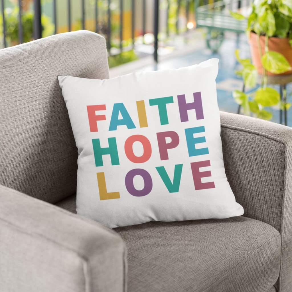 Faith Hope Love Christian Pillow 4
