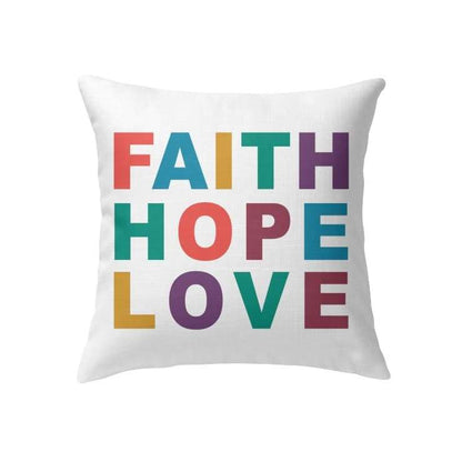 Faith Hope Love Christian Pillow 4