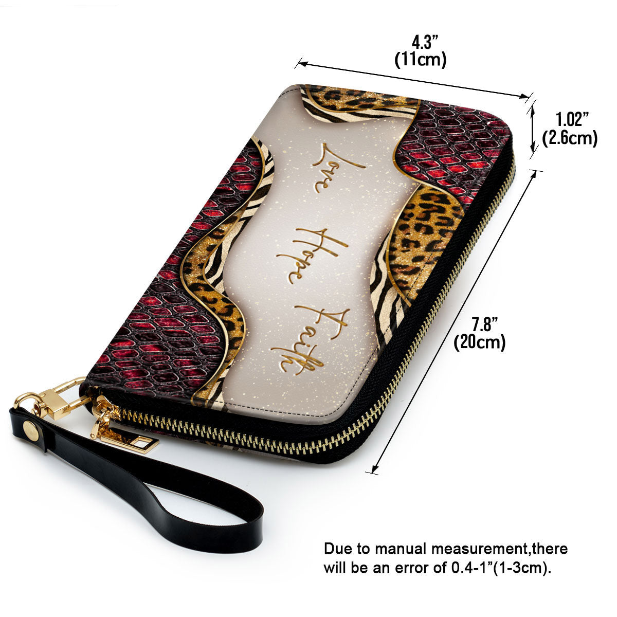 Faith, Hope, Love Clutch Purse For Women - Personalized Name - Christian Gifts For Women