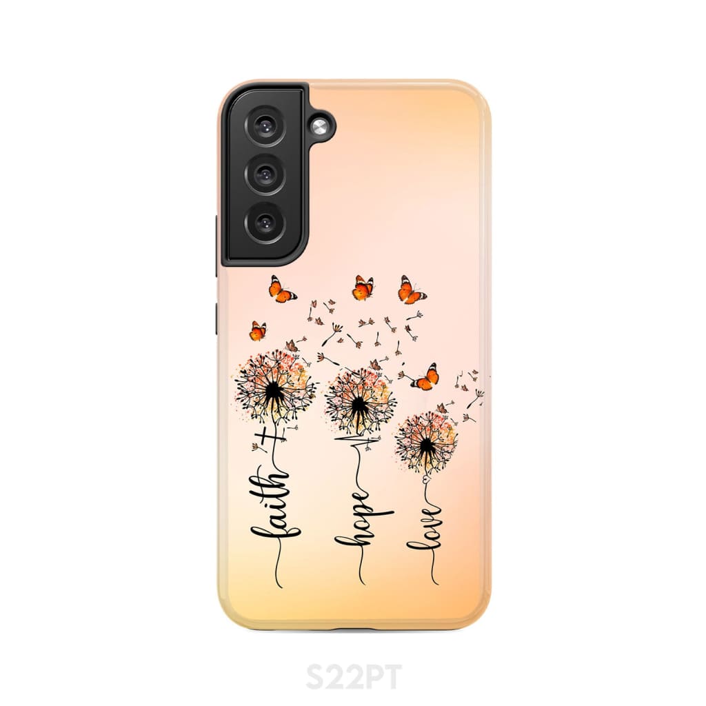 Faith Hope Love Dandelion Butterfly Phone Case - Bible Verse IPhone & Samsung Cases