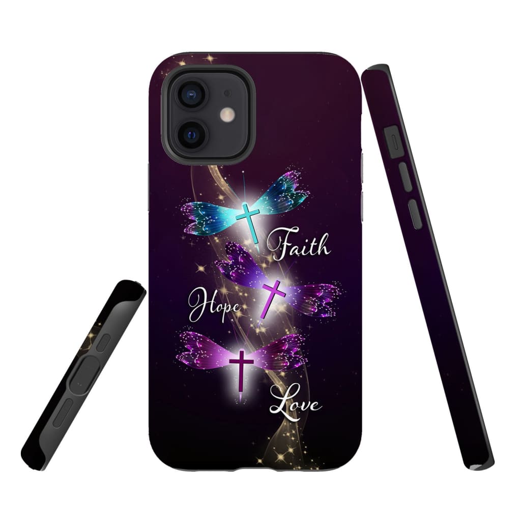 Faith Hope Love Dragonfly Christian Phone Case - Scripture Phone Cases - Iphone Cases Christian