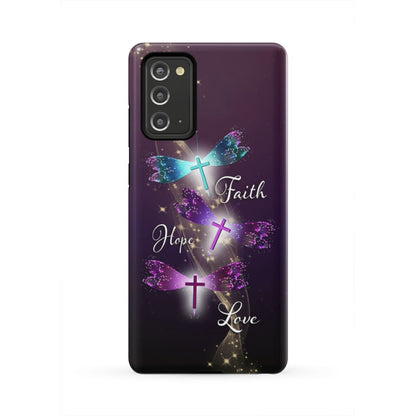 Faith Hope Love Dragonfly Christian Phone Case - Scripture Phone Cases - Iphone Cases Christian