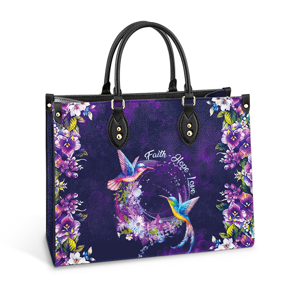 Faith Hope Love Hummingbird Leather Bag - Women's Pu Leather Bag - Best Mother's Day Gifts