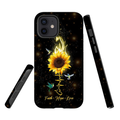 Faith Hope Love Hummingbird Sunflower Christian Phone Case - Scripture Phone Cases - Iphone Cases Christian