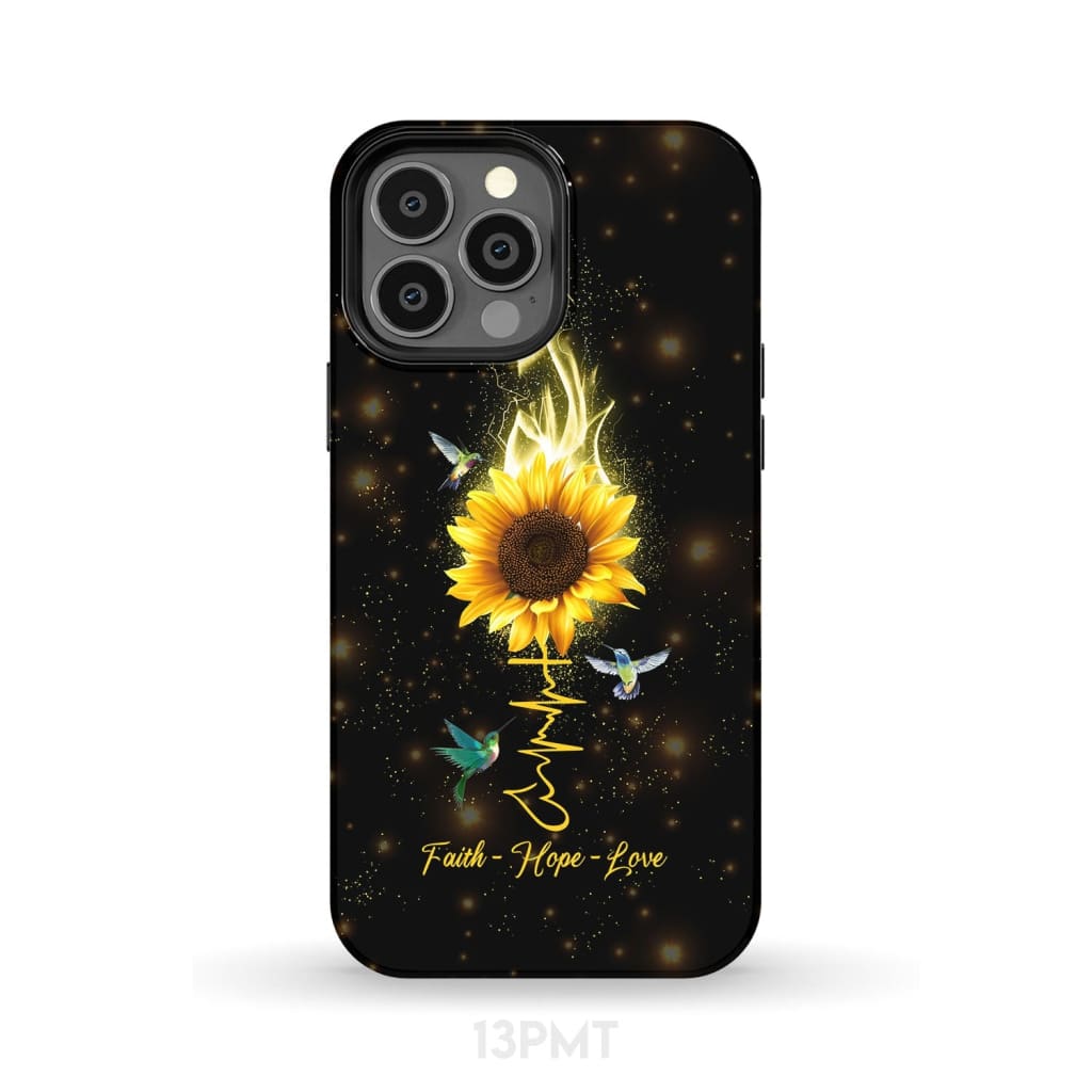 Faith Hope Love Hummingbird Sunflower Christian Phone Case - Scripture Phone Cases - Iphone Cases Christian