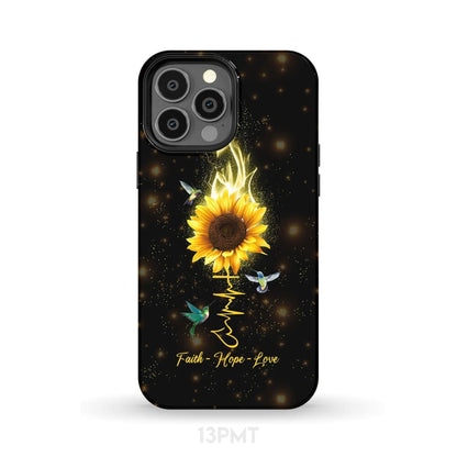 Faith Hope Love Hummingbird Sunflower Christian Phone Case - Scripture Phone Cases - Iphone Cases Christian