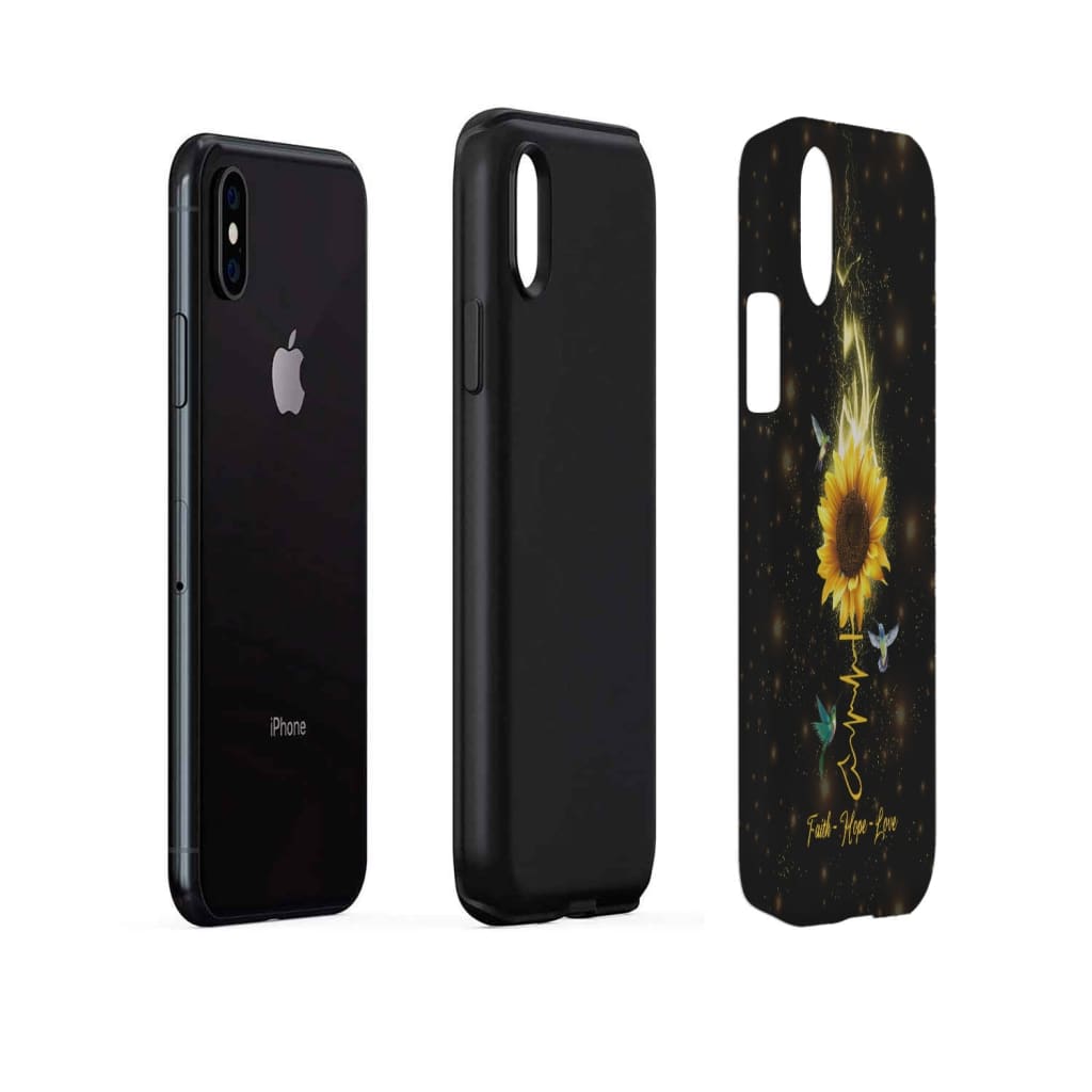 Faith Hope Love Hummingbird Sunflower Christian Phone Case - Scripture Phone Cases - Iphone Cases Christian