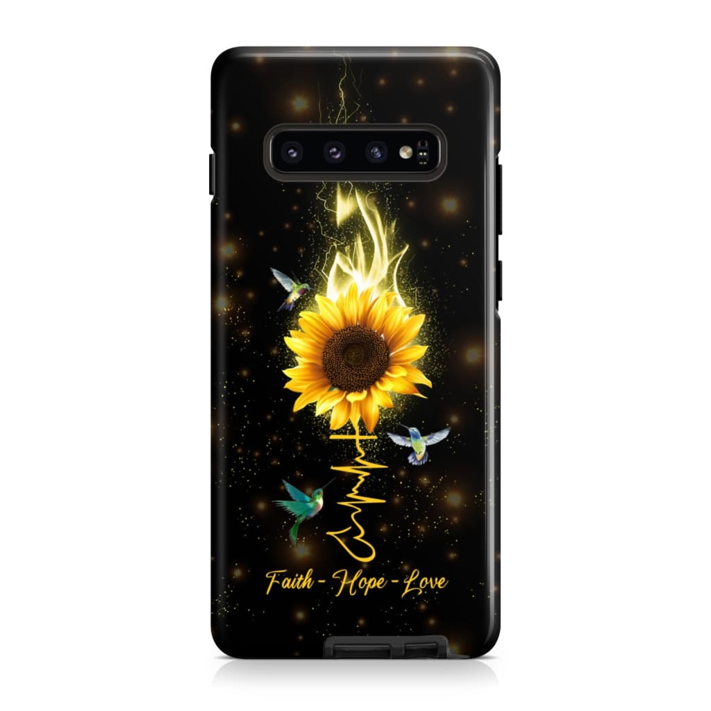 Faith Hope Love Hummingbird Sunflower Christian Phone Case - Scripture Phone Cases - Iphone Cases Christian