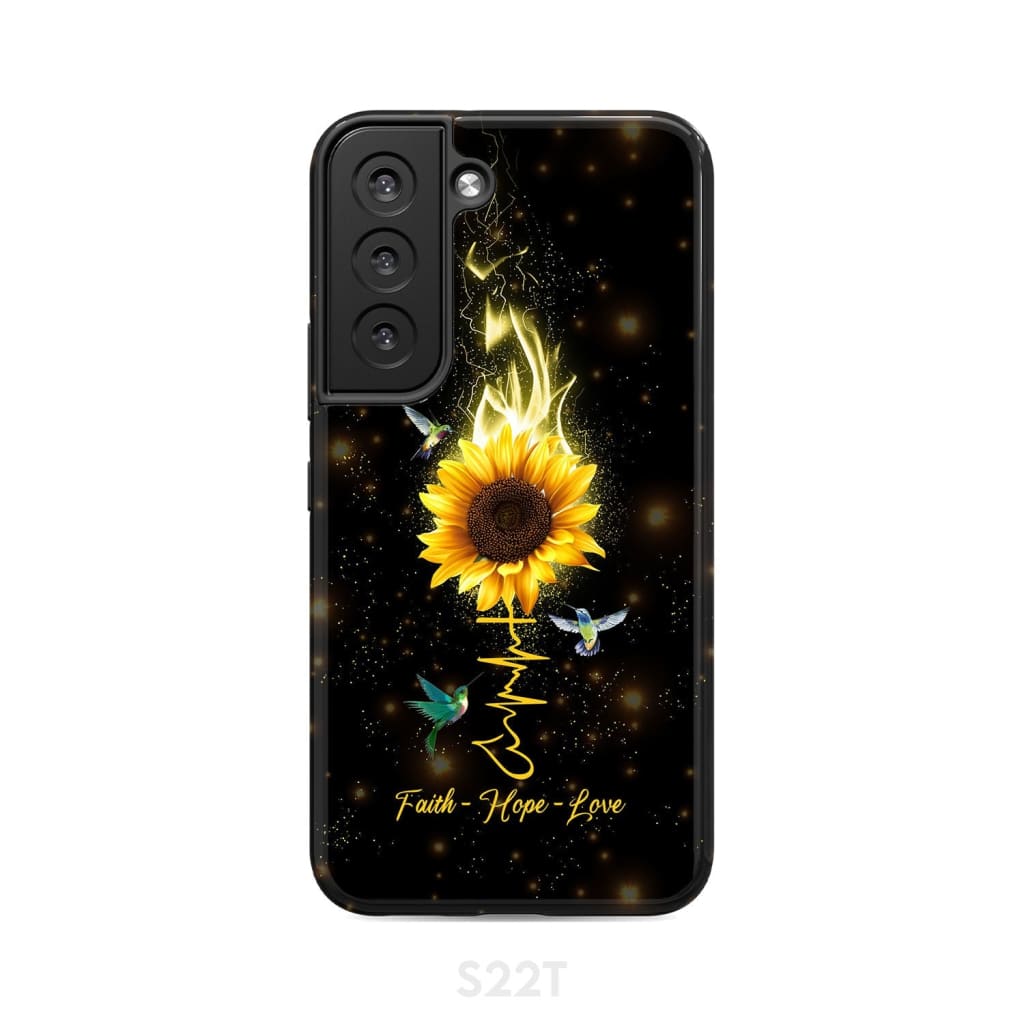 Faith Hope Love Hummingbird Sunflower Christian Phone Case - Scripture Phone Cases - Iphone Cases Christian