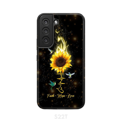 Faith Hope Love Hummingbird Sunflower Christian Phone Case - Scripture Phone Cases - Iphone Cases Christian