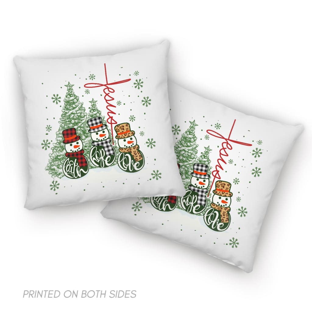 Faith Hope Love, Jesus Cross, Christmas Pillow