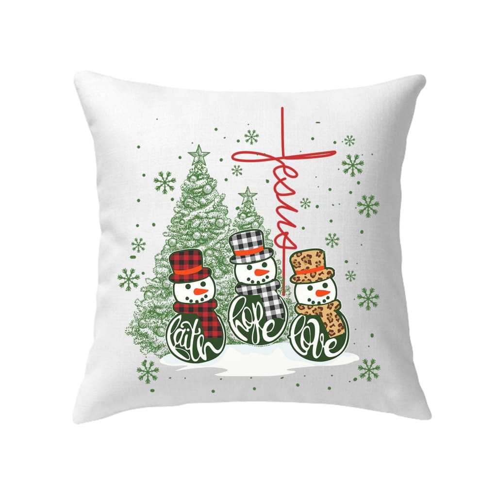 Faith Hope Love, Jesus Cross, Christmas Pillow