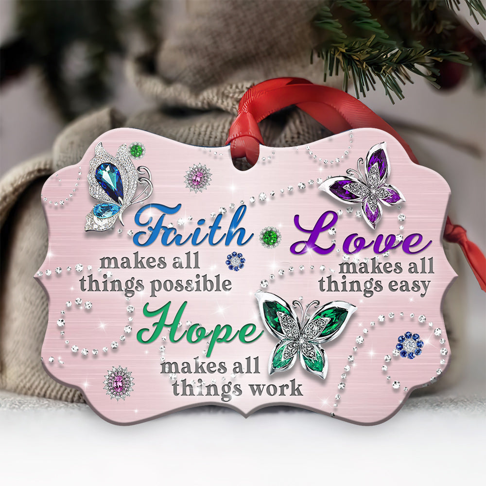 Faith Hope Love Ornament - Christmas Ornament - Ciaocustom