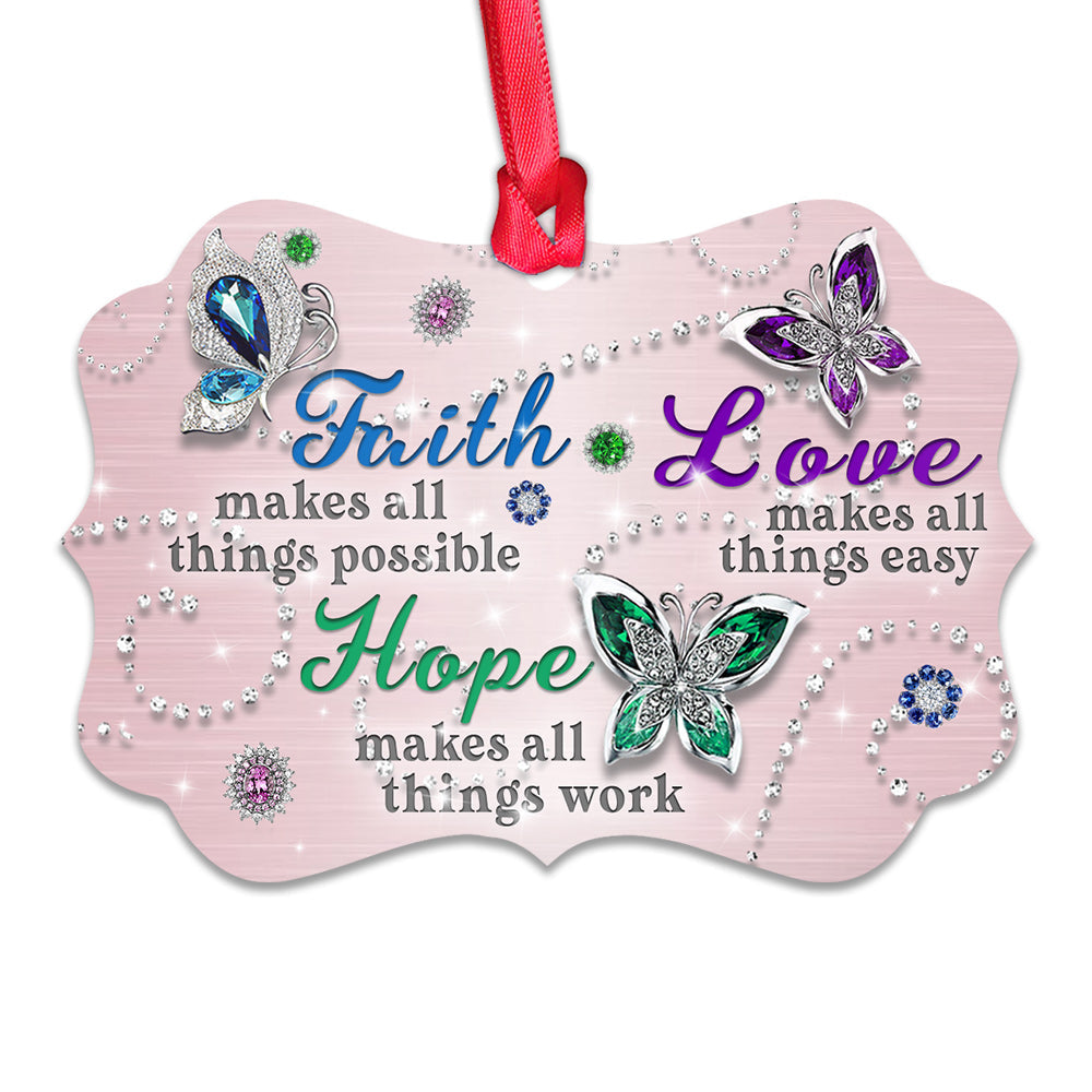 Faith Hope Love Ornament - Christmas Ornament - Ciaocustom