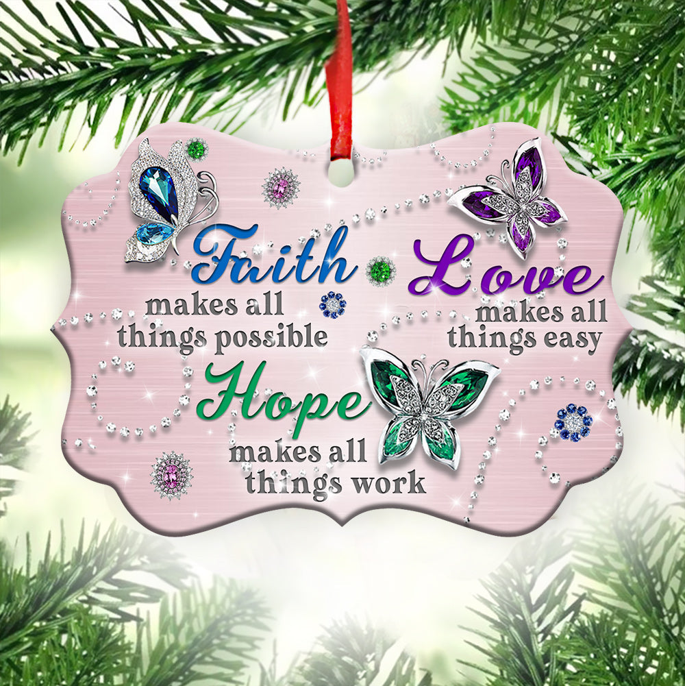 Faith Hope Love Ornament - Christmas Ornament - Ciaocustom