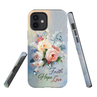 Faith Hope Love Phone Case - Butterfly Roses Christian Phone Cases - Bible Verse Phone Cases Samsung