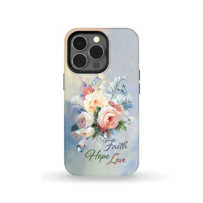 Faith Hope Love Phone Case - Butterfly Roses Christian Phone Cases - Bible Verse Phone Cases Samsung