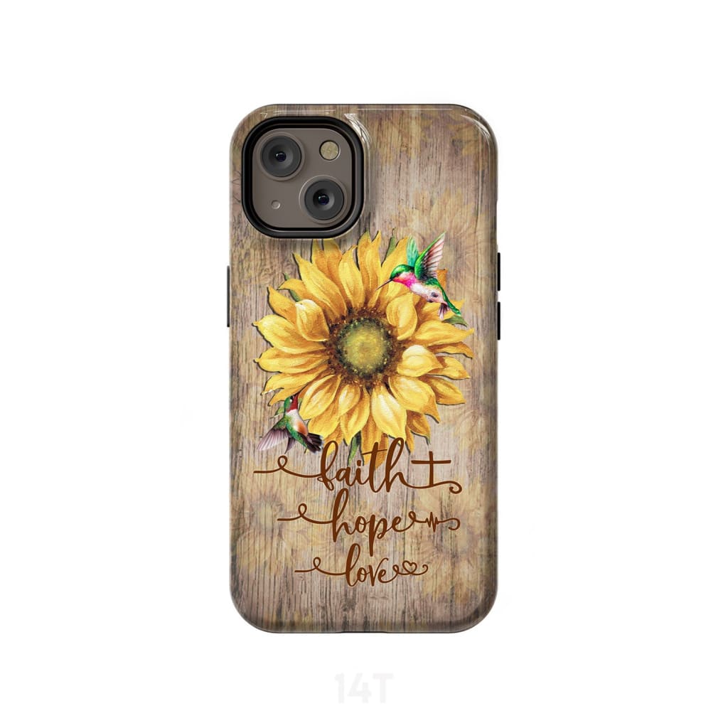 Faith Hope Love Sunflower Phone Case - Scripture Phone Cases - Iphone Cases Christian