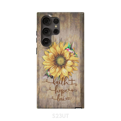 Faith Hope Love Sunflower Phone Case - Scripture Phone Cases - Iphone Cases Christian