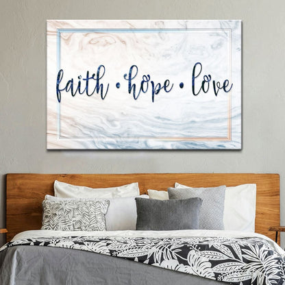 Faith Hope Love Wall Art Canvas, Christian Wall Decor - Religious Wall Decor