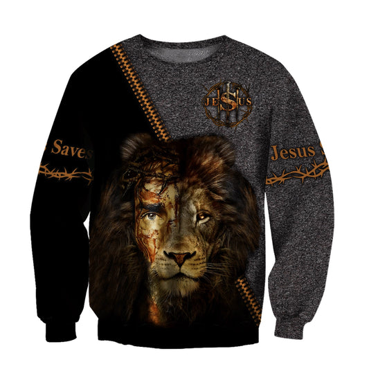 Faith In God Lion Save Jesus - Christian Sweatshirt For Women & Men