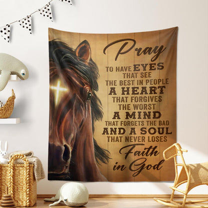 Faith In God Stunning Horse God Tapestry Jesus Tapestry Christian Tapestry