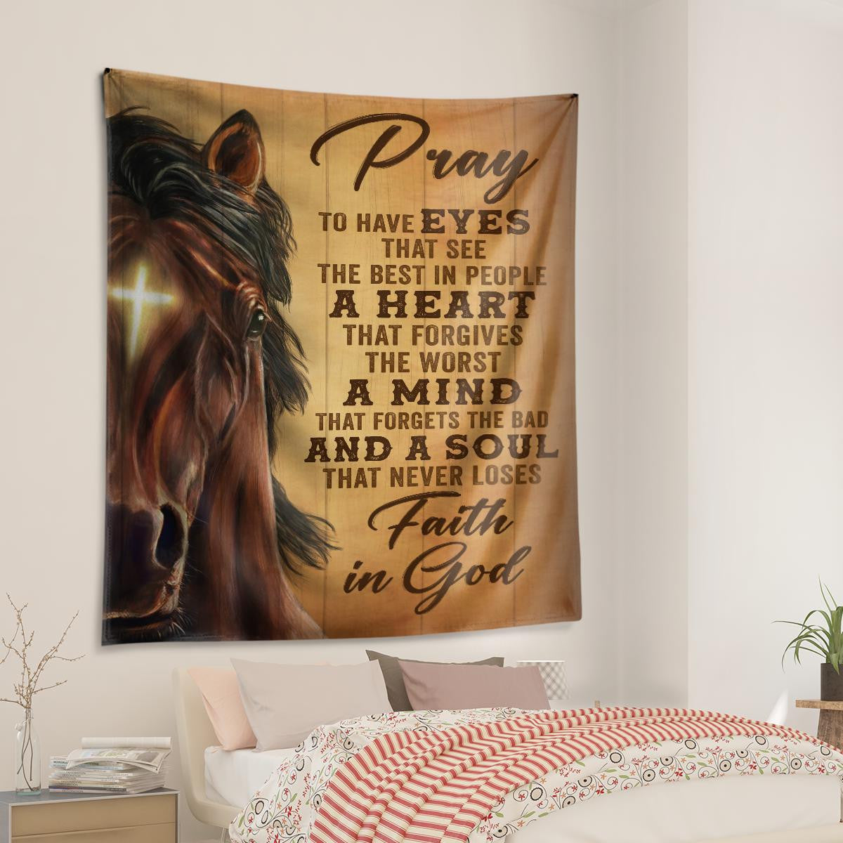 Faith In God Stunning Horse God Tapestry Jesus Tapestry Christian Tapestry