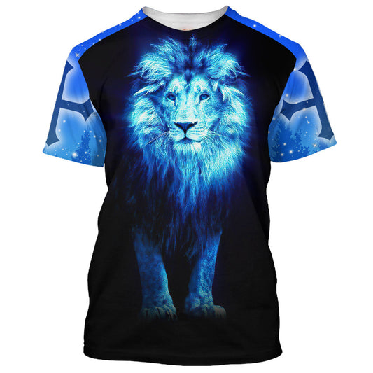 Faith Is Seeing Light With Your Heart Lion 3d All Over Print Shirt - Christian 3d Shirts For Men Women