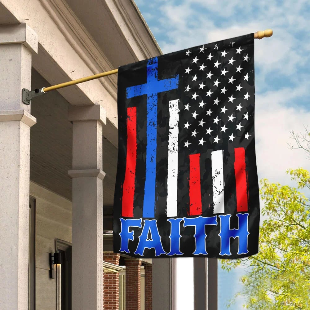 Faith Jesus House Flags - Christian Garden Flags - Outdoor Christian Flag