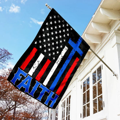 Faith Jesus House Flags - Christian Garden Flags - Outdoor Christian Flag