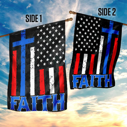 Faith Jesus House Flags - Christian Garden Flags - Outdoor Christian Flag