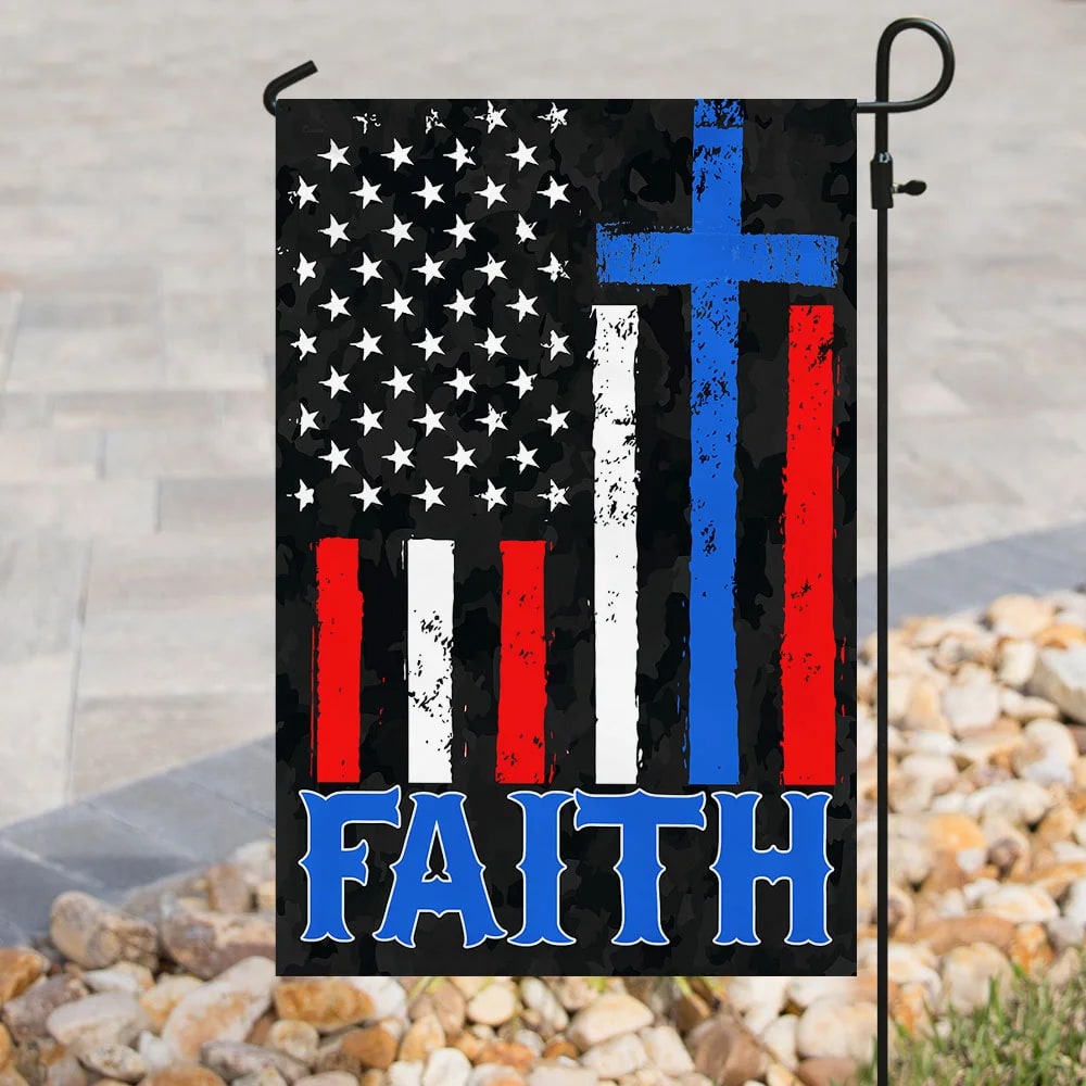 Faith Jesus House Flags - Christian Garden Flags - Outdoor Christian Flag