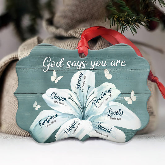 Faith Lily Flower God Says You Are Ornament - Christmas Ornament - Ciaocustom