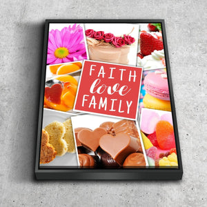 Faith Love Family Canvas Wall Art