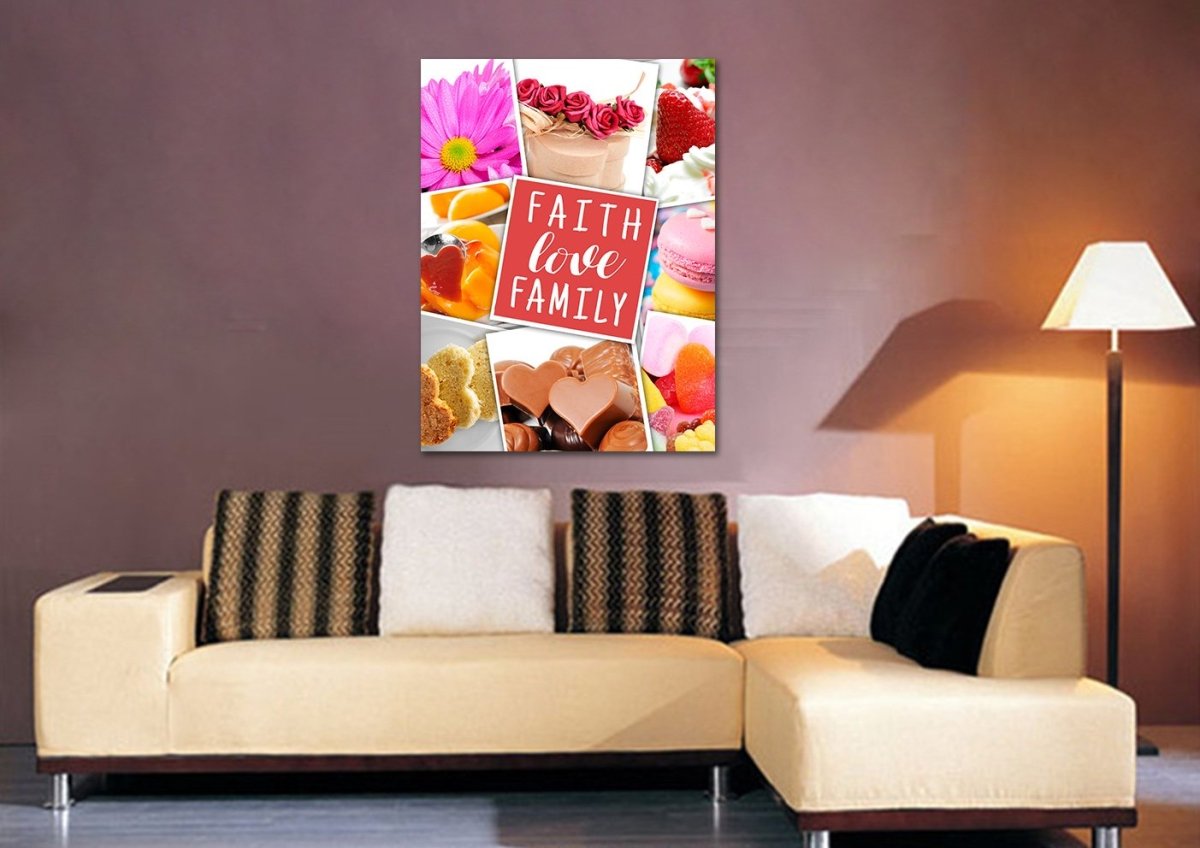 Faith Love Family Canvas Wall Art
