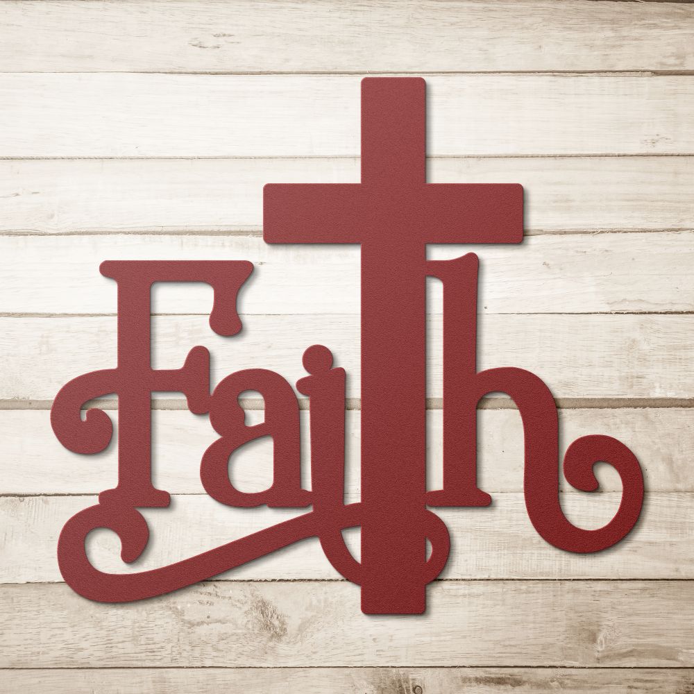 Faith Metal Sign - Christian Metal Wall Art - Religious Metal Wall Decor