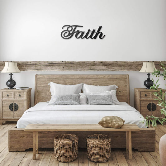 Faith Metal Sign 1 - Christian Metal Wall Art - Religious Metal Wall Decor
