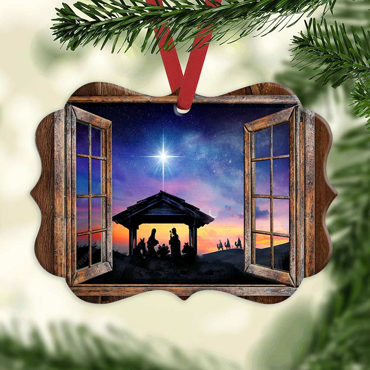 Faith Nativity Christmas Night Metal Ornament - Christmas Ornament - Christmas Gift