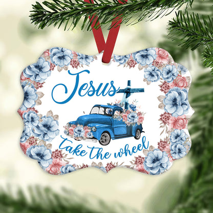 Faith Old Truck Jesus Take The Wheel Metal Ornament - Christmas Ornament - Christmas Gift