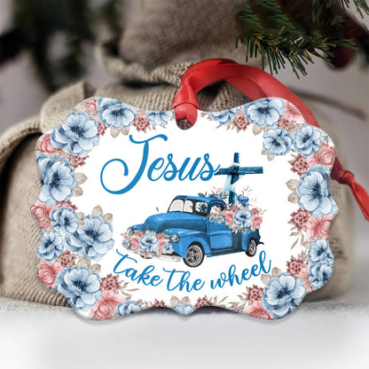 Faith Old Truck Jesus Take The Wheel Metal Ornament - Christmas Ornament - Christmas Gift