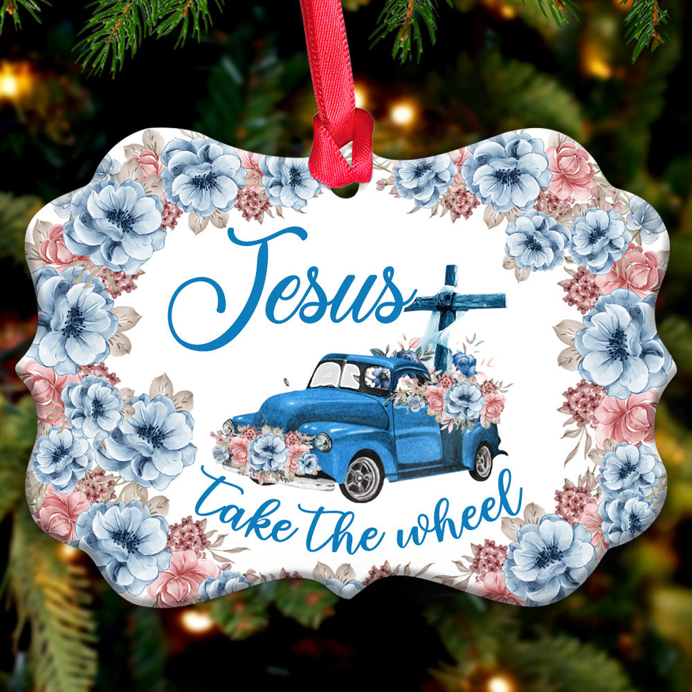 Faith Old Truck Jesus Take The Wheel Metal Ornament - Christmas Ornament - Christmas Gift