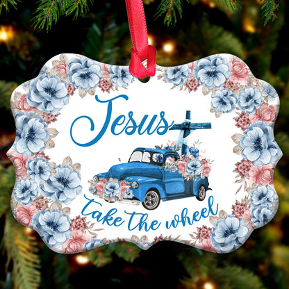 Faith Old Truck Jesus Take The Wheel Metal Ornament - Christmas Ornament - Christmas Gift