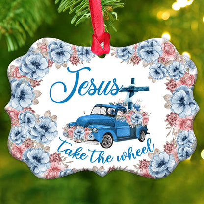 Faith Old Truck Jesus Take The Wheel Metal Ornament - Christmas Ornament - Christmas Gift