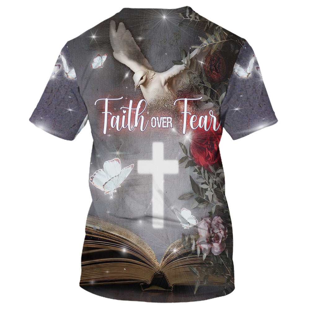 Faith Over Fear 3d All Over Print Shirt - Christian 3d Shirts For Men Women