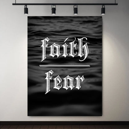 Faith Over Fear Canvas - Religious Canvas Art - Christian Canvas Wall Art - Ciaocustom