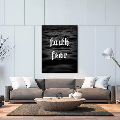 Faith Over Fear Canvas - Religious Canvas Art - Christian Canvas Wall Art - Ciaocustom